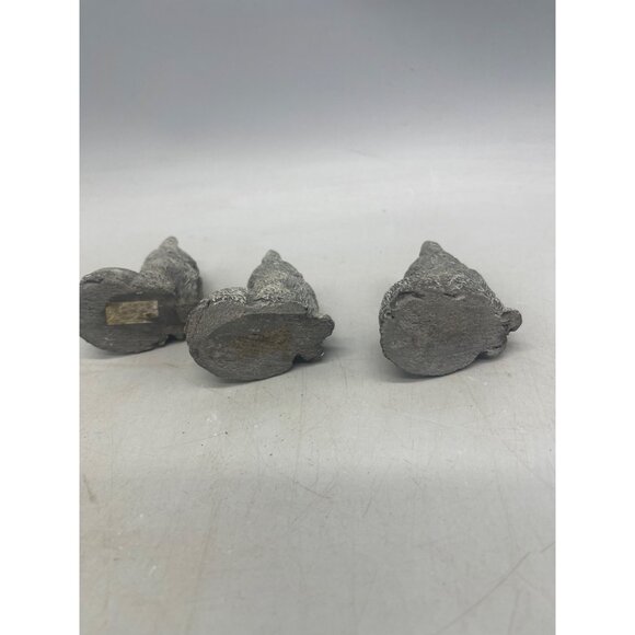 set of 3 cat figurines statue inside or outside yard art gray flat back 2" READ - Picture 8 of 10